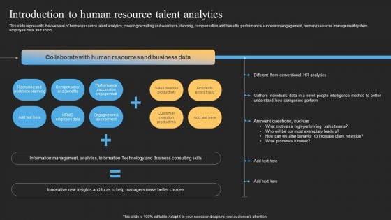 Datafy Introduction To Human Resource Talent Analytics Clipart PDF