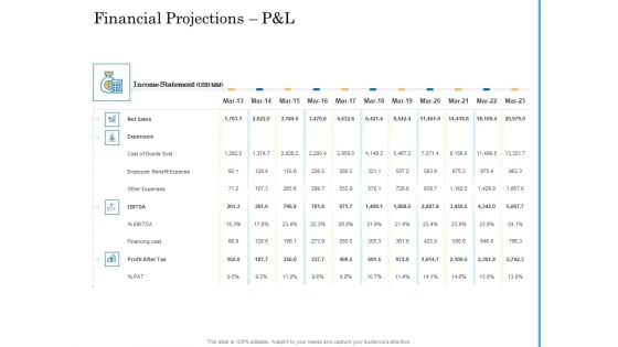 Deal Assessment Audit Process Financial Projections P And L Topics PDF