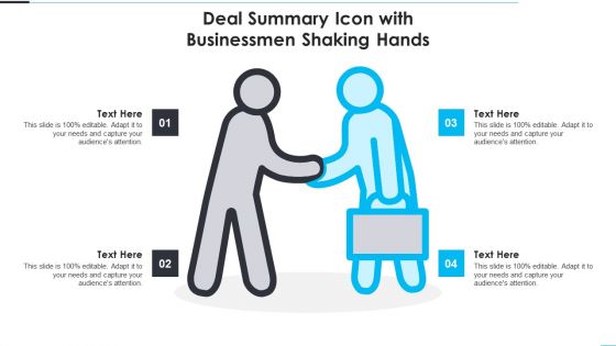 Deal Summary Icon With Businessmen Shaking Hands Template PDF