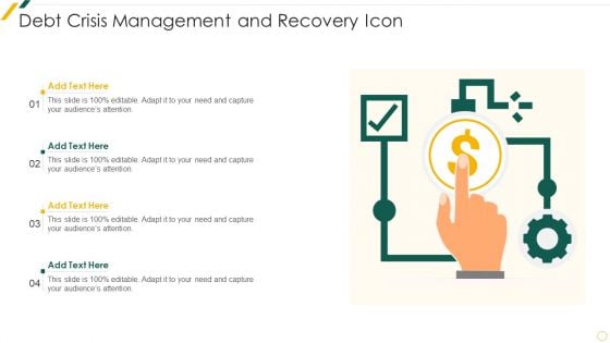 Debt Crisis Management And Recovery Icon Elements PDF