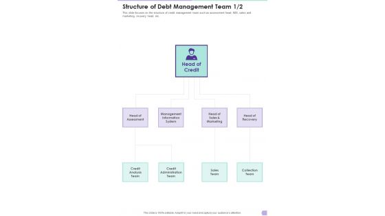 Debt Management Process Structure Of Debt Management Team One Pager Sample Example Document Debt Management Process Structure Of Debt Management Team One Pager Sample Example Document