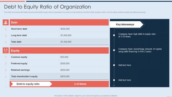 Debt To Equity Ratio Of Organization Mockup PDF