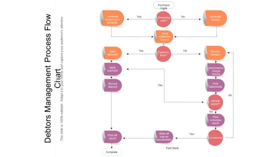 Debtors Management Process Flow Chart Ppt PowerPoint Presentation Gallery Slide Portrait PDF