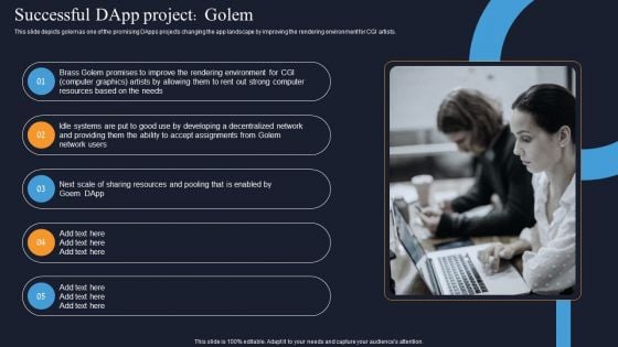 Decentralization App Development Successful Dapp Project Golem Infographics PDF