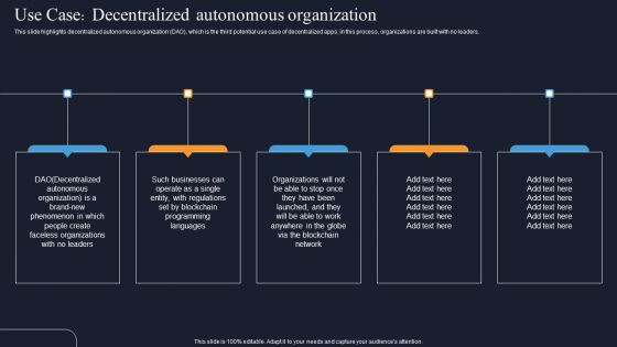 Decentralization App Development Use Case Decentralized Autonomous Organization Structure PDF