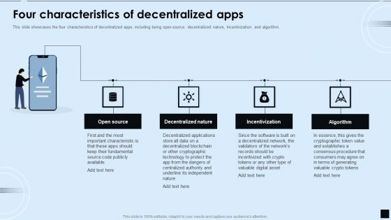 Decentralized Applications IT Four Characteristics Of Decentralized Apps Mockup PDF