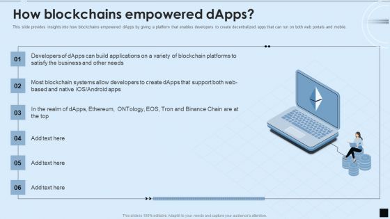 Decentralized Applications IT How Blockchains Empowered Dapps Background PDF