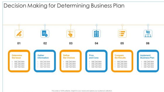 Decision Making For Determining Business Plan Slides PDF