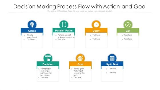 Decision Making Process Flow With Action And Goal Ppt Outline Templates PDF