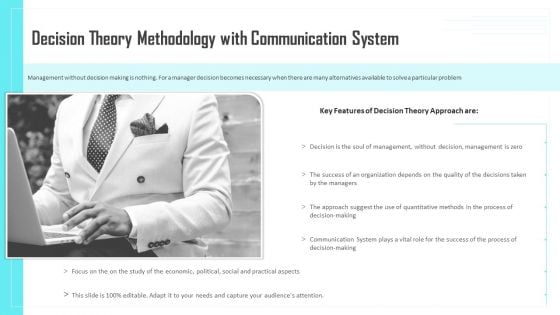 Decision Theory Methodology With Communication System Ppt PowerPoint Presentation Gallery Skills PDF