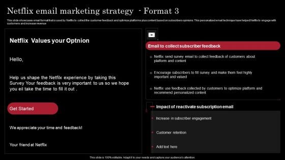 Decoding Netflix Strategies Drives OTT Market Dominance Netflix Email Marketing Strategy Format 3 Sample PDF