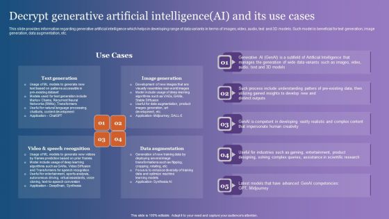 Decrypt Generative Artificial Intelligenceai And Its Use Cases Rules PDF