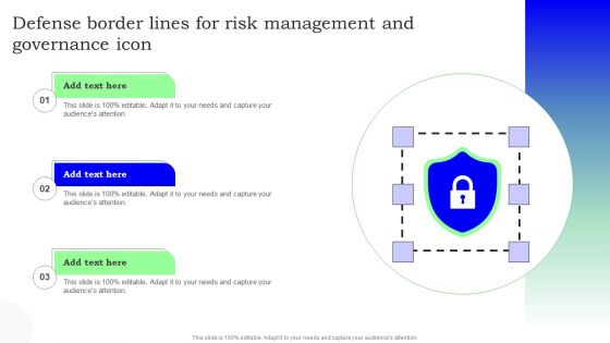 Defense Border Lines For Risk Management And Governance Icon Microsoft PDF