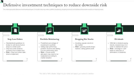 Defensive Investment Techniques To Reduce Downside Risk Strategies To Enhance Portfolio Management Microsoft PDF