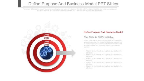 Define Purpose And Business Model Ppt Slides