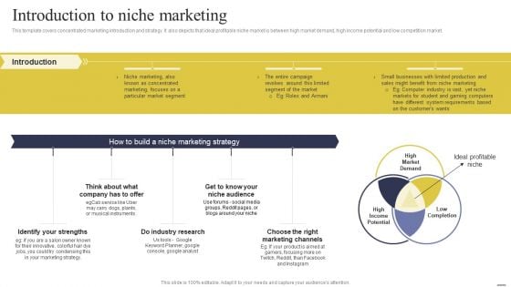 Defining Generic Target Marketing Techniques Introduction To Niche Marketing Slides PDF