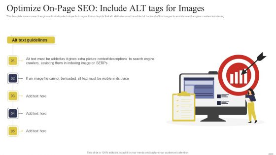 Defining Generic Target Marketing Techniques Optimize On Page SEO Include ALT Tags For Images Download PDF