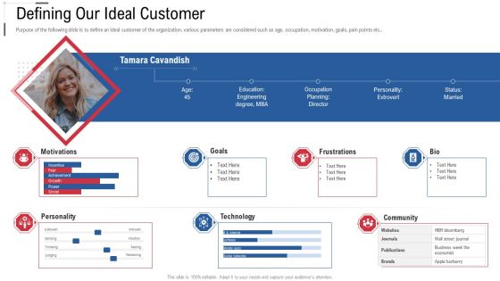 Defining Our Ideal Customer Online Trade Marketing And Promotion Summary PDF