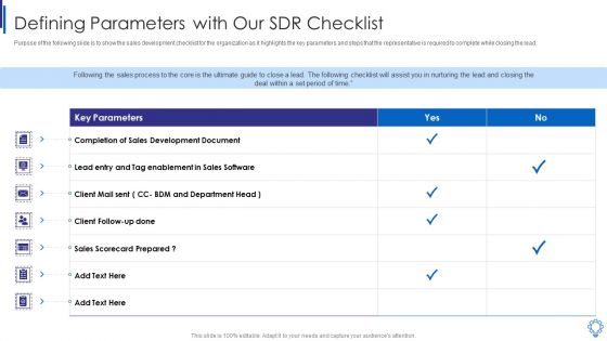 Defining Parameters With Our Sdr Checklist Microsoft PDF