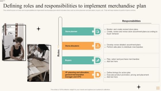 Defining Roles And Responsibilities To Implement Merchandise Plan Infographics PDF