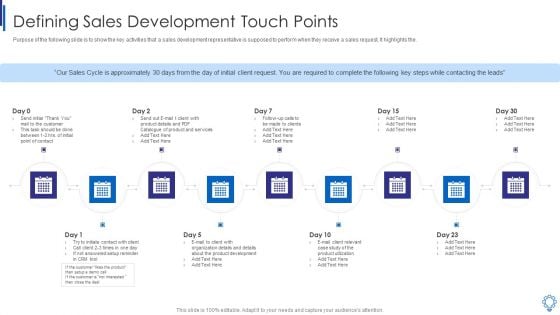 Defining Sales Development Touch Points Sample PDF