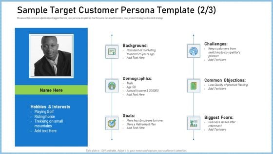 Definitive Guide Creating Content Strategy Sample Target Customer Persona Template Male Demonstration PDF Definitive Guide Creating Content Strategy Sample Target Customer Persona Template Male Demonstration PDF