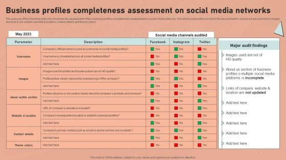 Definitive Guide To Conduct Digital Marketing Inspection Business Profiles Completeness Assessment Guidelines PDF