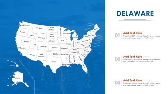 Delaware Map PowerPoint Presentation Ppt Template PDF