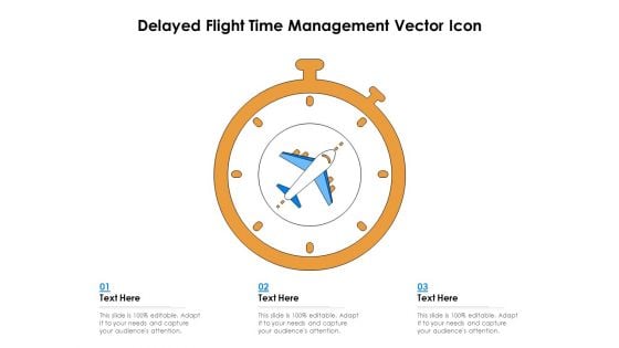 Delayed Flight Time Management Vector Icon Ppt PowerPoint Presentation Show Structure PDF