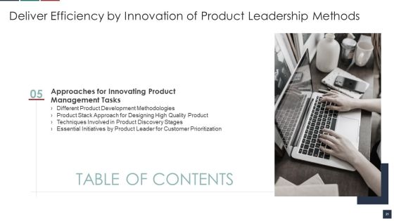 Deliver Efficiency By Innovation Of Product Leadership Methods Ppt PowerPoint Presentation Complete Deck With Slides Slide21