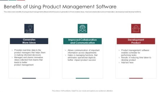 Deliver Efficiency Innovation Benefits Of Using Product Management Software Diagrams PDF