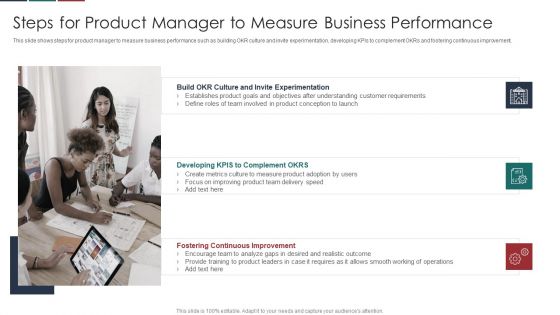 Deliver Efficiency Innovation Steps For Product Manager To Measure Business Performance Brochure PDF