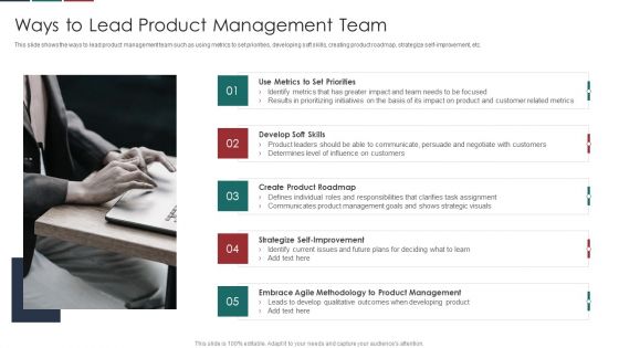 Deliver Efficiency Innovation Ways To Lead Product Management Team Diagrams PDF