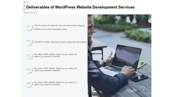 Deliverables Of Wordpress Website Development Services Ppt PowerPoint Presentation Slides Templates