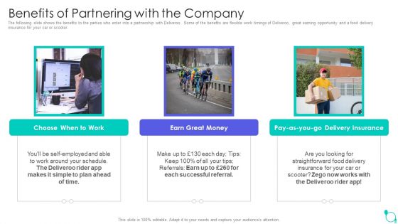 Deliveroo Capital Fundraising Pitch Deck Benefits Of Partnering With The Company Ppt File Templates PDF Deliveroo Capital Fundraising Pitch Deck Benefits Of Partnering With The Company Ppt File Templates PDF