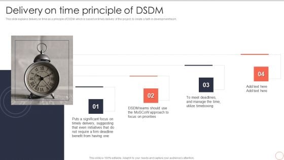 Delivery On Time Principle Of DSDM Dynamic System Development Model Introduction PDF