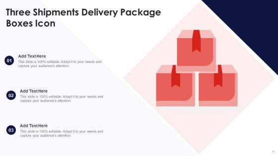 Delivery Package Icon Ppt PowerPoint Presentation Complete Deck With Slides