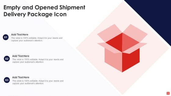 Delivery Package Icon Ppt PowerPoint Presentation Complete Deck With Slides