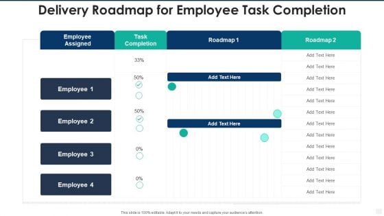 Delivery Roadmap For Employee Task Completion Microsoft PDF