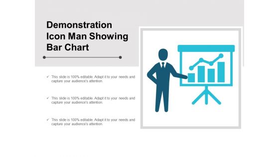 Demonstration Icon Man Showing Bar Chart Ppt Powerpoint Presentation Styles Ideas