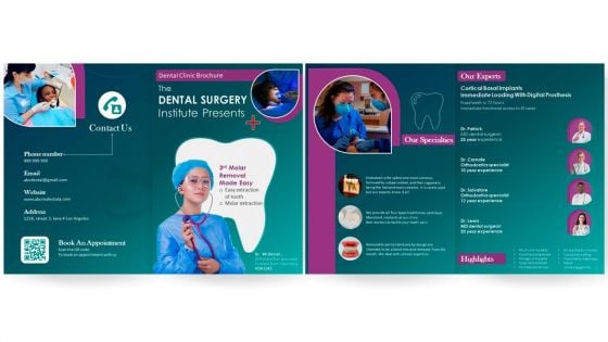 Dentistry Clinic Molar Brochure PPT Template Dentistry Clinic Molar Brochure PPT Template