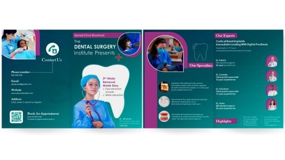 Dentistry Clinic Molar Brochure PPT Template