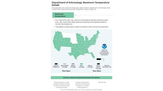 Department Of Entomology Maximum Temperature Details One Pager Documents