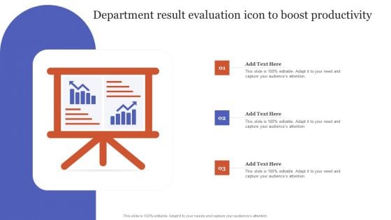 Department Result Evaluation Icon To Boost Productivity Microsoft PDF