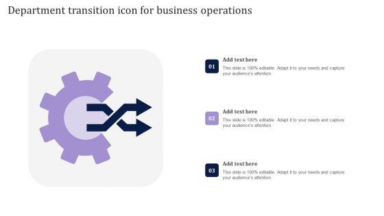 Department Transition Icon For Business Operations Template PDF