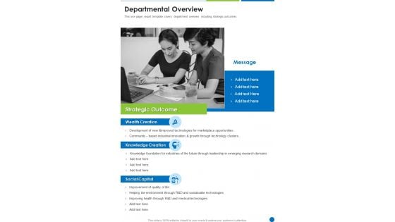 Departmental Overview One Pager Documents Departmental Overview One Pager Documents