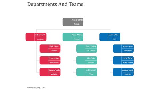 Departments And Teams Template 2 Ppt Powerpoint Presentation Portfolio Infographics