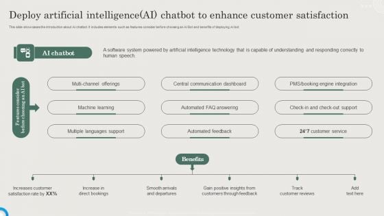 Deploy Artificial Intelligence Ai Chatbot To Enhance Customer Satisfaction Guidelines PDF