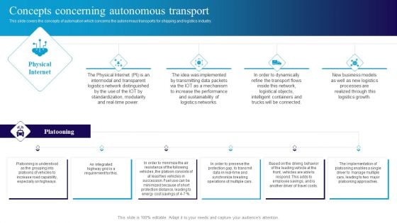 Deploying Automation In Logistics To Improve Concepts Concerning Autonomous Transport Rules PDF