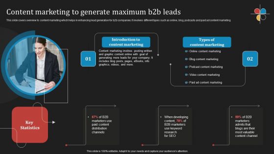 Deploying B2B Advertising Techniques For Lead Generation Content Marketing To Generate Maximum B2b Leads Information PDF